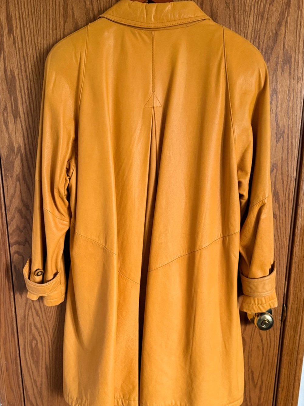 Vintage Wilson's Orange or Pumpkin Leather Coat Lining Nylon Women's Size Large - Picture 11 of 16